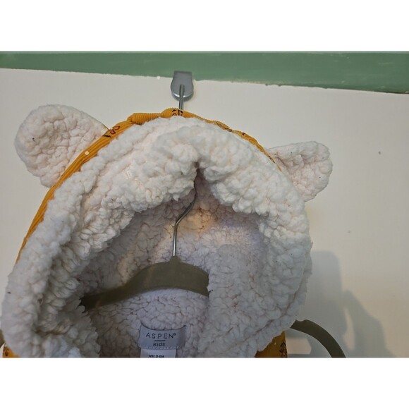 Aspen Kids Girls Size 3-6 Month Yellow Hooded Corduroy Winter Vest Snap Closure - Picture 7 of 10